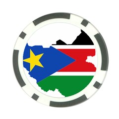 South Sudan Flag Map Geography Poker Chip Card Guard (10 Pack) by Sapixe