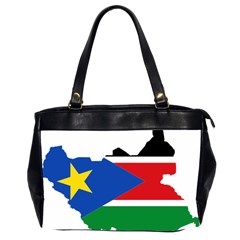 South Sudan Flag Map Geography Oversize Office Handbag (2 Sides) by Sapixe