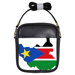 South Sudan Flag Map Geography Girls Sling Bag by Sapixe