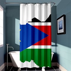 South Sudan Flag Map Geography Shower Curtain 36  X 72  (stall)  by Sapixe