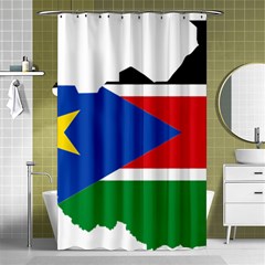 South Sudan Flag Map Geography Shower Curtain 48  X 72  (small)  by Sapixe