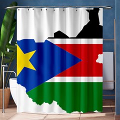 South Sudan Flag Map Geography Shower Curtain 60  X 72  (medium)  by Sapixe