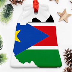 South Sudan Flag Map Geography Bell Ornament (two Sides) by Sapixe