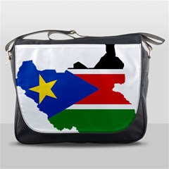 South Sudan Flag Map Geography Messenger Bag by Sapixe