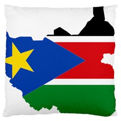 South Sudan Flag Map Geography Large Cushion Case (one Side) by Sapixe