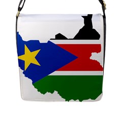 South Sudan Flag Map Geography Flap Closure Messenger Bag (l) by Sapixe