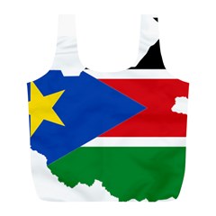 South Sudan Flag Map Geography Full Print Recycle Bag (l) by Sapixe