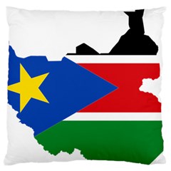 South Sudan Flag Map Geography Standard Flano Cushion Case (two Sides) by Sapixe