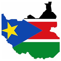 South Sudan Flag Map Geography Wooden Puzzle Square