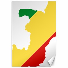 Congo Flag Map Geography Outline Canvas 24  X 36  by Sapixe