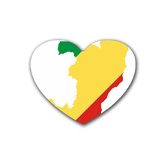 Congo Flag Map Geography Outline Heart Coaster (4 Pack)  by Sapixe