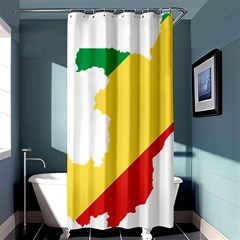 Congo Flag Map Geography Outline Shower Curtain 36  X 72  (stall)  by Sapixe