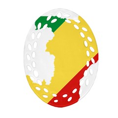 Congo Flag Map Geography Outline Oval Filigree Ornament (two Sides) by Sapixe