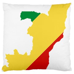 Congo Flag Map Geography Outline Large Flano Cushion Case (two Sides) by Sapixe