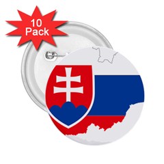 Slovakia Country Europe Flag 2 25  Buttons (10 Pack)  by Sapixe