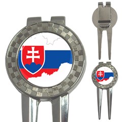 Slovakia Country Europe Flag 3-in-1 Golf Divots by Sapixe