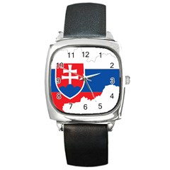 Slovakia Country Europe Flag Square Metal Watch by Sapixe