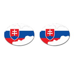 Slovakia Country Europe Flag Cufflinks (oval) by Sapixe