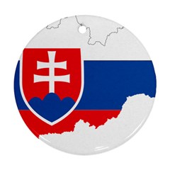 Slovakia Country Europe Flag Round Ornament (two Sides) by Sapixe