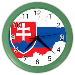 Slovakia Country Europe Flag Color Wall Clock by Sapixe