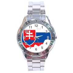 Slovakia Country Europe Flag Stainless Steel Analogue Watch by Sapixe