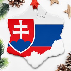 Slovakia Country Europe Flag Snowflake Ornament (two Sides) by Sapixe