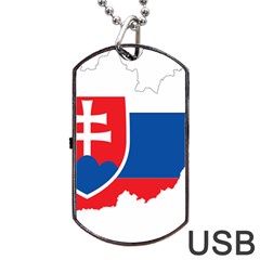 Slovakia Country Europe Flag Dog Tag Usb Flash (two Sides) by Sapixe