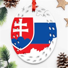 Slovakia Country Europe Flag Ornament (oval Filigree) by Sapixe