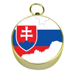 Slovakia Country Europe Flag Gold Compasses by Sapixe