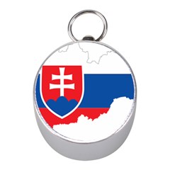 Slovakia Country Europe Flag Mini Silver Compasses by Sapixe