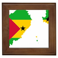 Sao Tome Principe Flag Map Framed Tile by Sapixe