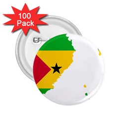 Sao Tome Principe Flag Map 2 25  Buttons (100 Pack)  by Sapixe