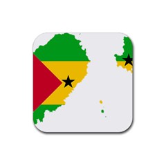 Sao Tome Principe Flag Map Rubber Coaster (square)  by Sapixe