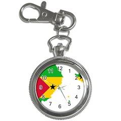 Sao Tome Principe Flag Map Key Chain Watches by Sapixe