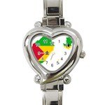 Sao Tome Principe Flag Map Heart Italian Charm Watch Front