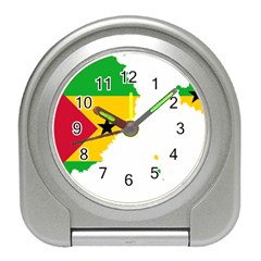 Sao Tome Principe Flag Map Travel Alarm Clock by Sapixe