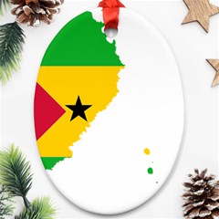 Sao Tome Principe Flag Map Oval Ornament (two Sides) by Sapixe