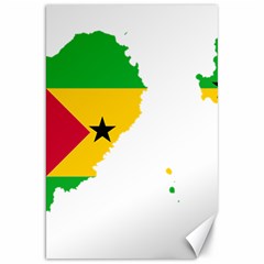 Sao Tome Principe Flag Map Canvas 20  X 30 