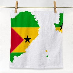 Sao Tome Principe Flag Map Face Towel by Sapixe