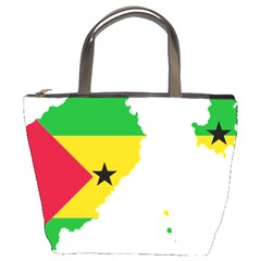 Sao Tome Principe Flag Map Bucket Bag by Sapixe