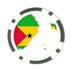 Sao Tome Principe Flag Map Poker Chip Card Guard (10 Pack) by Sapixe