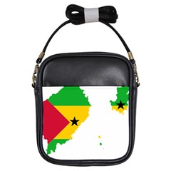 Sao Tome Principe Flag Map Girls Sling Bag by Sapixe