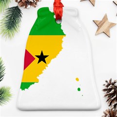 Sao Tome Principe Flag Map Ornament (bell) by Sapixe