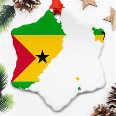 Sao Tome Principe Flag Map Snowflake Ornament (two Sides) by Sapixe