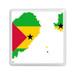 Sao Tome Principe Flag Map Memory Card Reader (Square) Front