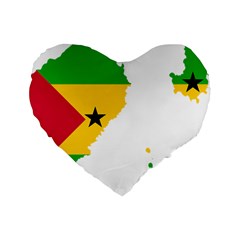 Sao Tome Principe Flag Map Standard 16  Premium Heart Shape Cushions by Sapixe