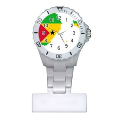 Sao Tome Principe Flag Map Plastic Nurses Watch by Sapixe