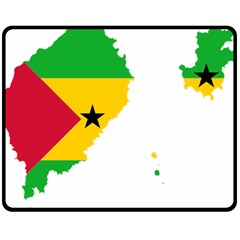 Sao Tome Principe Flag Map Double Sided Fleece Blanket (medium)  by Sapixe