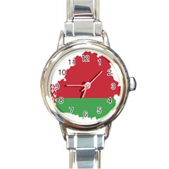 Belarus Country Europe Flag Round Italian Charm Watch by Sapixe