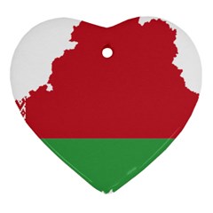 Belarus Country Europe Flag Ornament (heart) by Sapixe